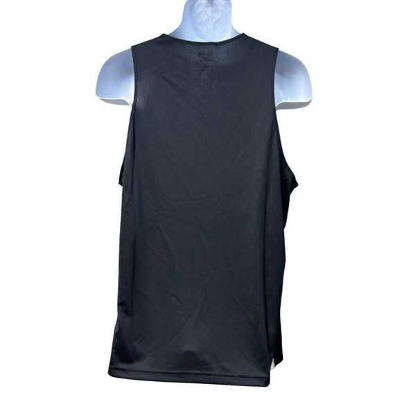 Reebok Workout Men's Side Stripe mesh Tank Night Black, Sz M - Picture 2 of 11